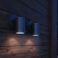 vidaXL Wandlamp buiten neerwaarts RVS 2 st