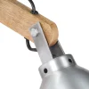 vidaXL Wandlamp E27 massief mangohout en ijzer zilverkleurig