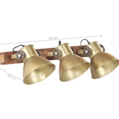 vidaXL Wandlamp industrieel E27 65x25 cm messingkleurig