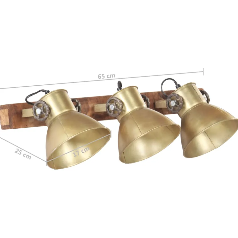 vidaXL Wandlamp industrieel E27 65x25 cm messingkleurig