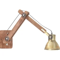 vidaXL Wandlamp industrieel rond E27 messingkleurig