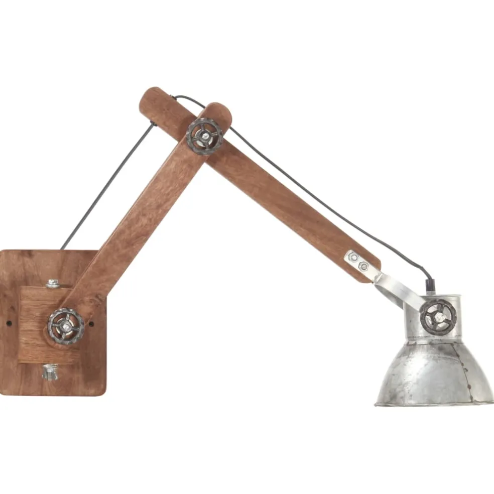 vidaXL Wandlamp industrieel rond E27 zilverkleurig