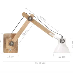 vidaXL Wandlamp industrieel rond E27 wit