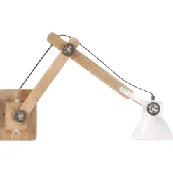 vidaXL Wandlamp industrieel rond E27 wit