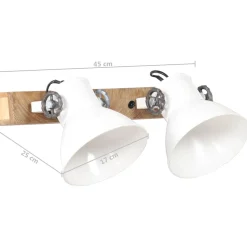 vidaXL Wandlamp industrieel E27 45x25 cm wit