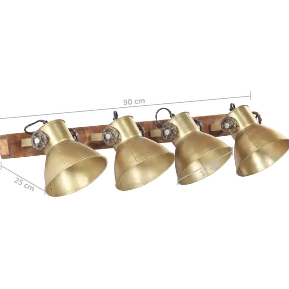 vidaXL Wandlamp industrieel E27 90x25 cm messingkleurig