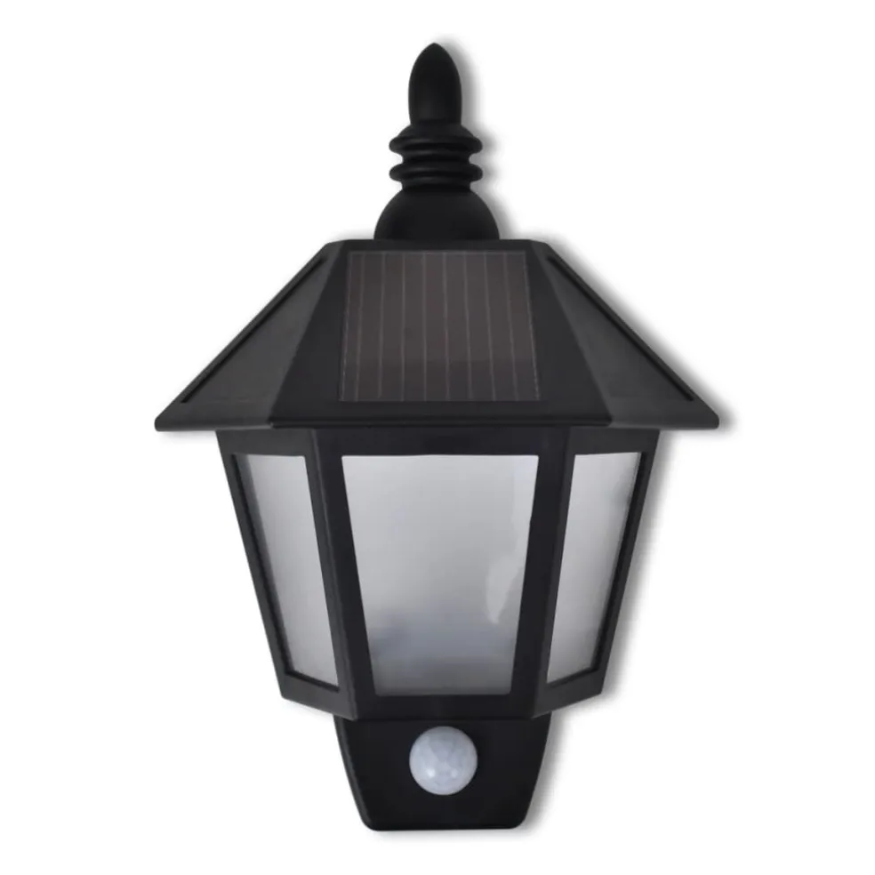 vidaXL Wandlamp solar met bewegingsensor 2 st