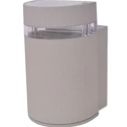 vidaXL Wandlamp voor buiten halfrond grijs aluminium