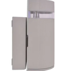 vidaXL Wandlamp voor buiten halfrond grijs aluminium