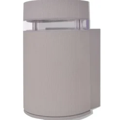 vidaXL Wandlamp voor buiten halfrond grijs aluminium