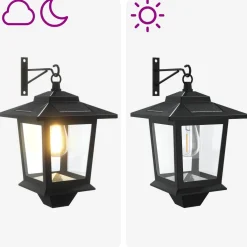vidaXL Wandlamp with LED Bulb 2 st Zwart 19 x 14 x 25 cm RVS en ABS