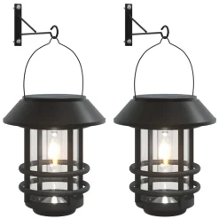 vidaXL Wandlantaarns voor buiten 2 st solar wit