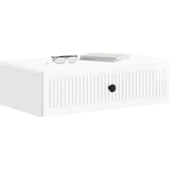 vidaXL Wandmontage Zijtafel Hoogglans Wit 59 x 34,5 x 17 cm