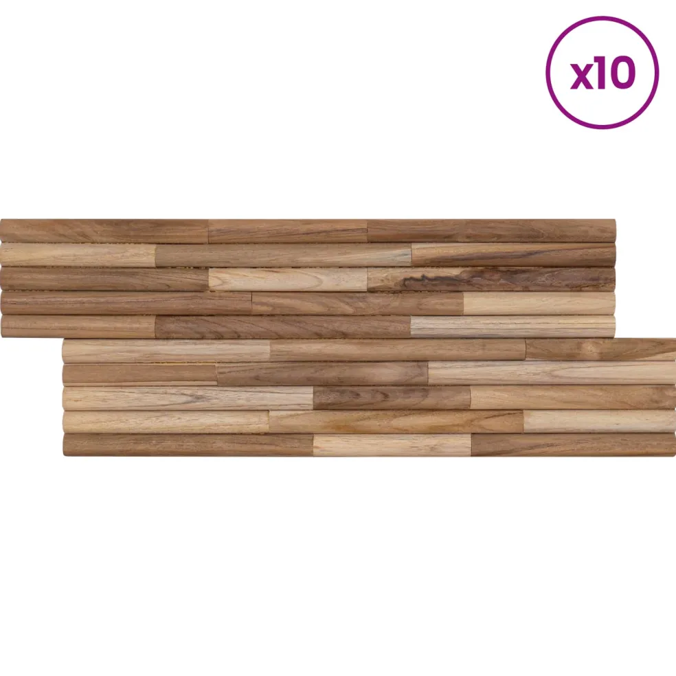 vidaXL Wandpaneel 10 st Naturel 55 x 20 x 2 cm