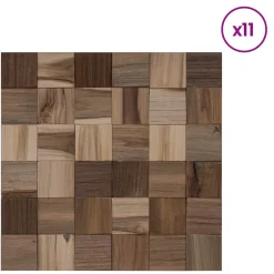 vidaXL Wandpaneel 11 st Naturel 30 x 30 x 2 cm