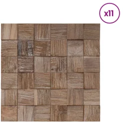 vidaXL Wandpaneel 11 st Naturel 30 x 30 x 2 cm