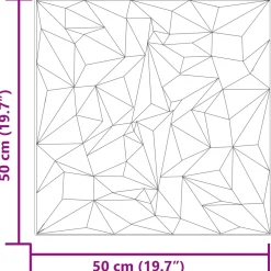vidaXL Wandpanelen 12 st 50 x 50 cm Amethist Beton XPS Schuim