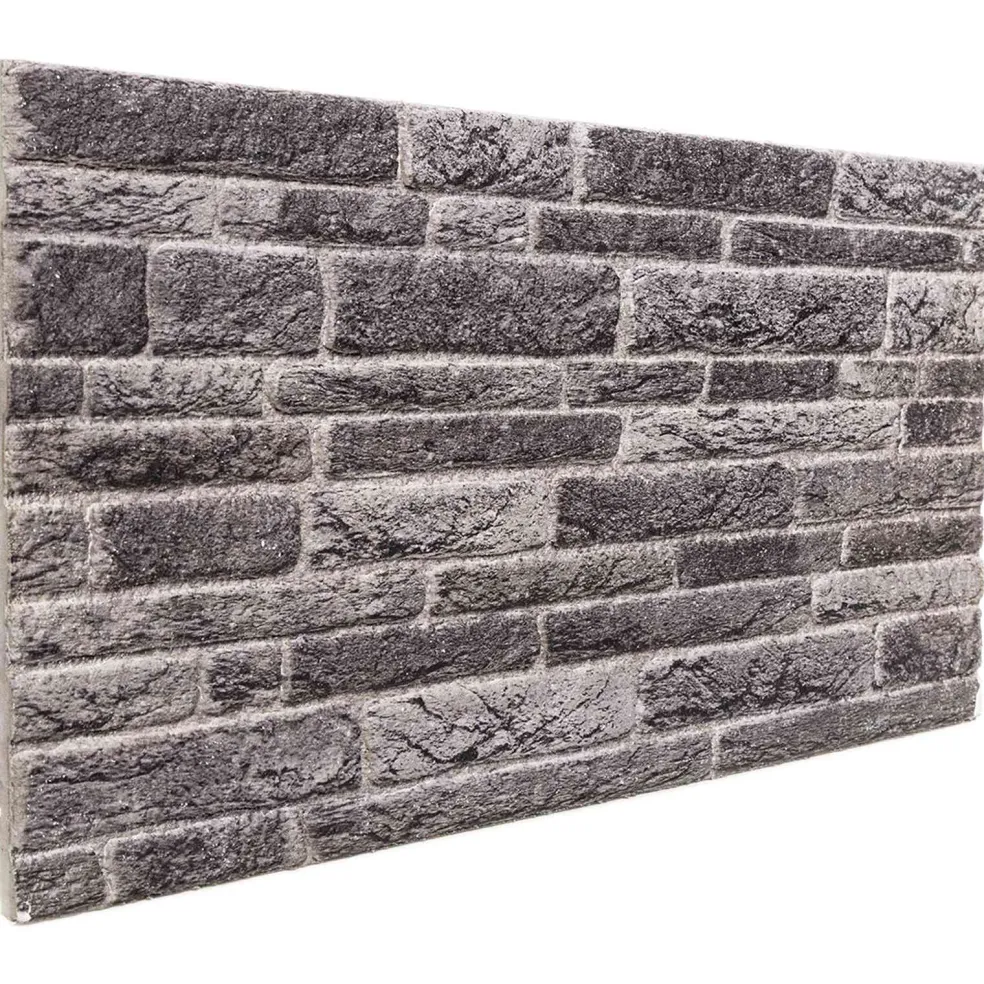 vidaXL Wandpanelen 10 st 100 x 50 cm Antraciet EPS-schuim