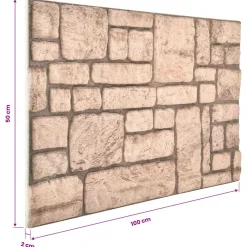 vidaXL Wandpanelen 10 st 100 x 50 cm Beige EPS-schuim