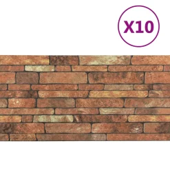 vidaXL Wandpanelen 10 st 100 x 50 cm Bruin en wit EPS-schuim