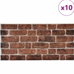 vidaXL Wandpanelen 10 st 100 x 50 cm Bruin Baksteen EPS-schuim