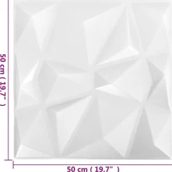 vidaXL Wandpanelen 12 st 50 x 50 cm Diamant Wit XPS Schuim