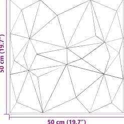 vidaXL Wandpanelen 12 st 50 x 50 cm Diamant Beton XPS Schuim