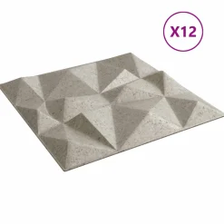 vidaXL Wandpanelen 12 st 50 x 50 cm Diamant Beton XPS Schuim