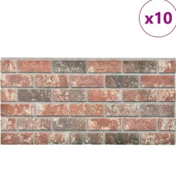 vidaXL Wandpanelen 10 st 100 x 50 cm Donkerbruin en Grijs EPS-schuim
