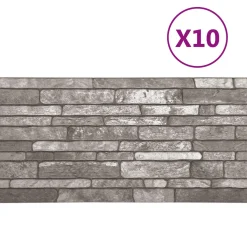 vidaXL Wandpanelen 10 st 100 x 50 cm Donkergrijs EPS-schuim
