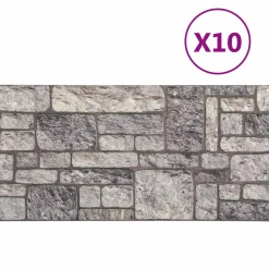 vidaXL Wandpanelen 10 st 100 x 50 cm Grijs en Wit EPS-schuim