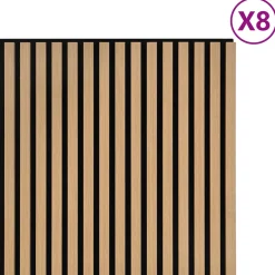 vidaXL Wandpanelen 8 st 60,5 x 60 cm Naturel