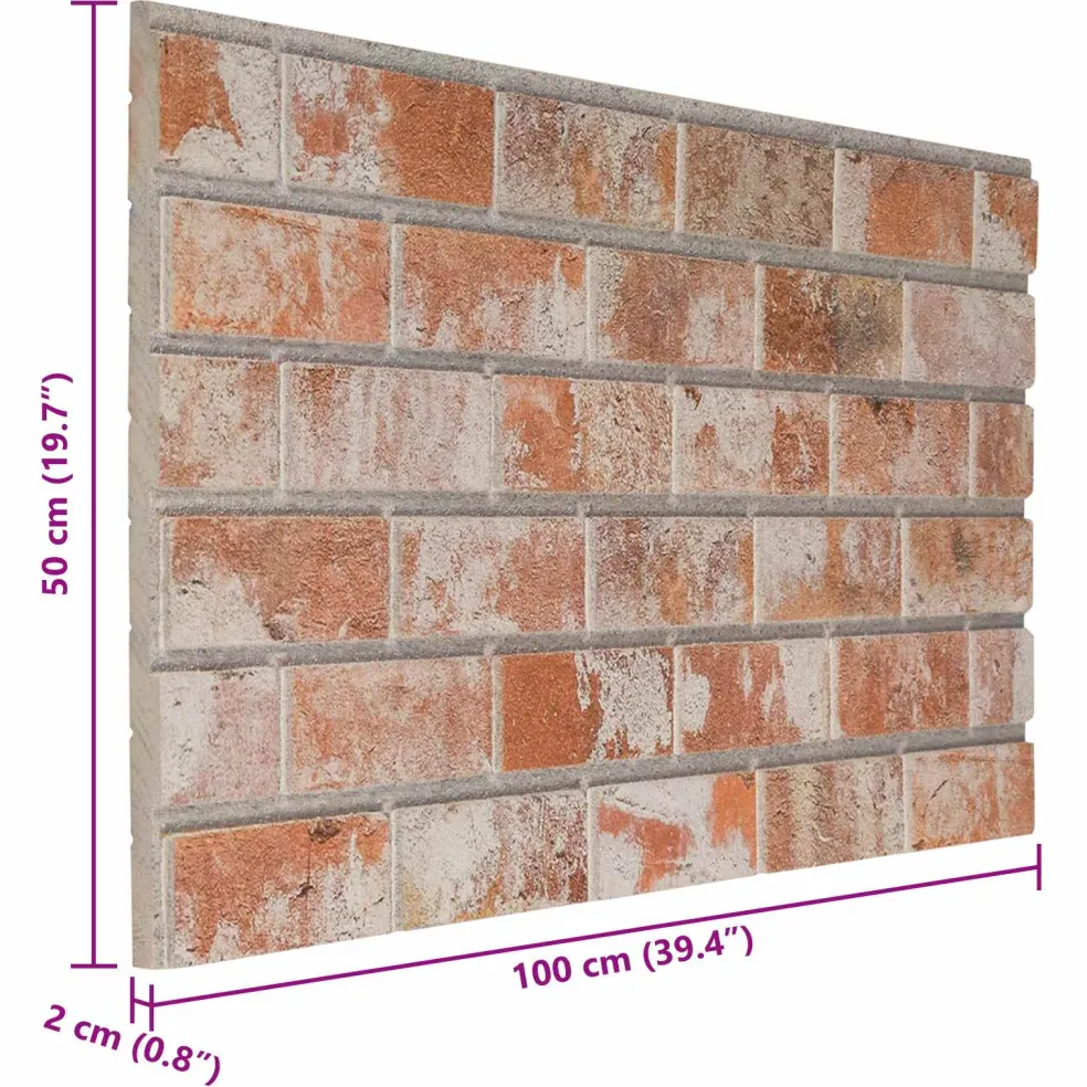 vidaXL Wandpanelen 10 st 100 x 50 cm Oranje EPS-schuim