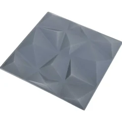 vidaXL Wandpanelen 12 st 50 x 50 cm Origami Grijs XPS Schuim