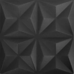 vidaXL Wandpanelen 12 st 50 x 50 cm Origami Zwart XPS Schuim