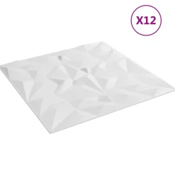 vidaXL Wandpanelen 12 st 50 x 50 cm Wit XPS Schuim