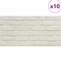 vidaXL Wandpanelen 10 st 100 x 50 cm Wit EPS-schuim