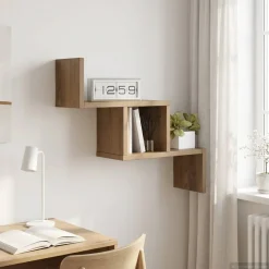 vidaXL Wandplank Artisanaal eiken 48 x 15 x 42 cm Bewerkt hout