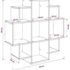 vidaXL Wandplank Betongrijs 90 x 25 x 90 cm Bewerkt hout