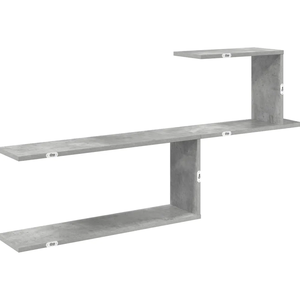 vidaXL Wandplank Betongrijs 122 x 18 x 60 cm Bewerkt hout