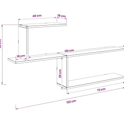 vidaXL Wandplank Betongrijs 122 x 18 x 60 cm Bewerkt hout
