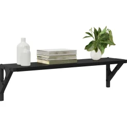 vidaXL Wandplanken 2 st Zwart Eiken 60 x 15 x 15,5 cm Bewerkt hout