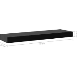 vidaXL Wandplanken zwevend 2 st 40x20x3,8 cm zwart