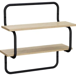 vidaXL Wandplank met 2 niveaus Sonoma Eiken 80 x 24,5 x 61 cm