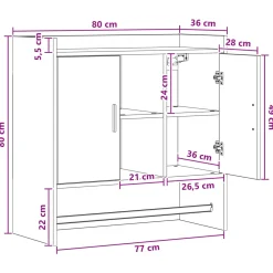 vidaXL Wandplank Muurmontage Gerookt eiken 80 x 36 x 80 cm