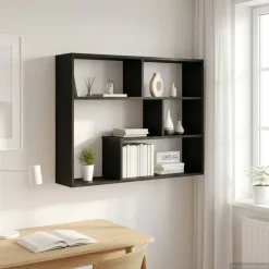 vidaXL Wandplank Muurmontage Zwart eiken 95 x 20 x 69,5 cm