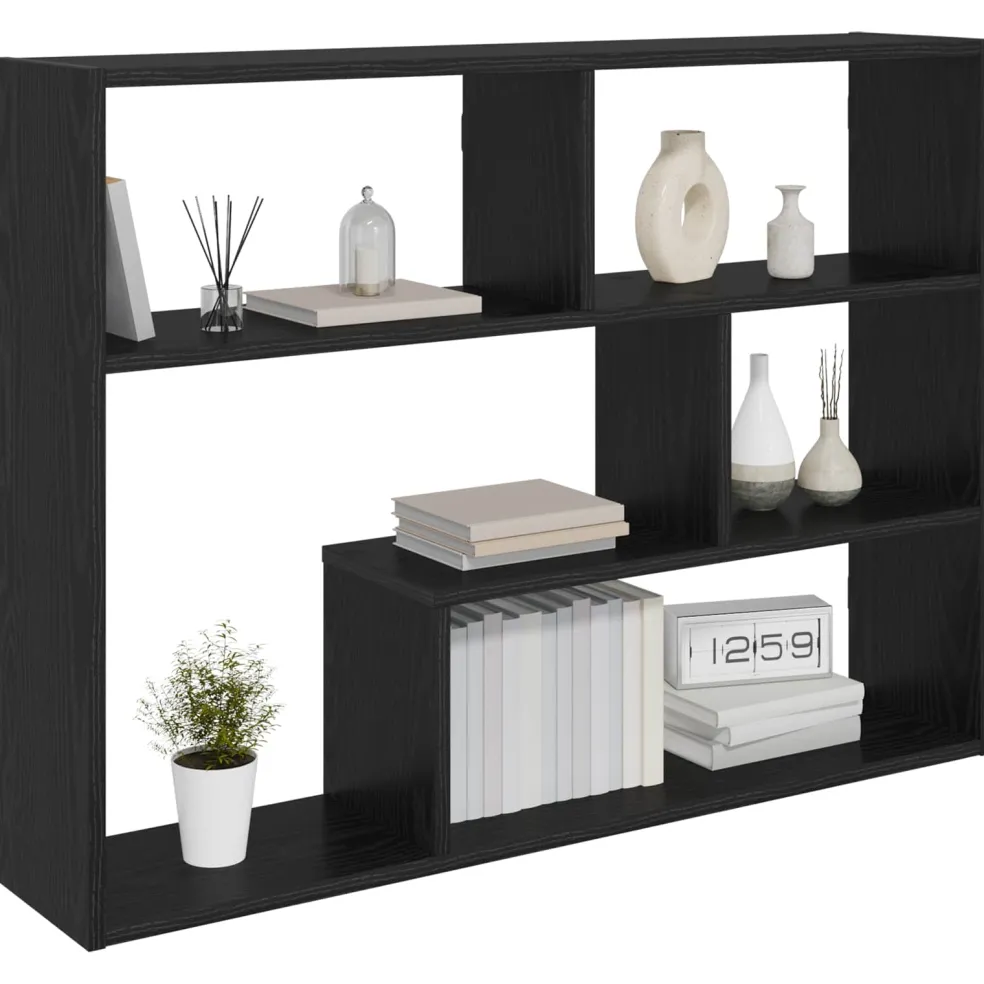 vidaXL Wandplank Muurmontage Zwart eiken 95 x 20 x 69,5 cm