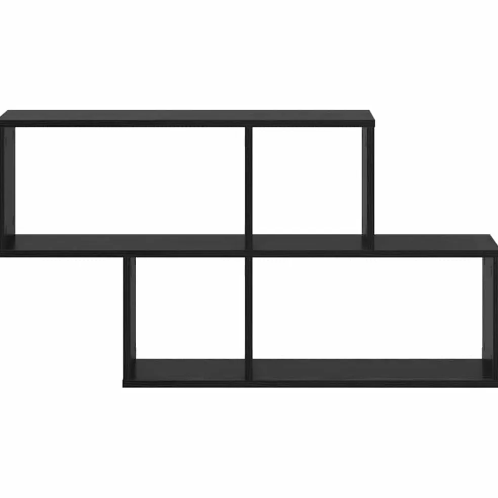 vidaXL Wandplank Muurmontage Zwart Bewerkt hout
