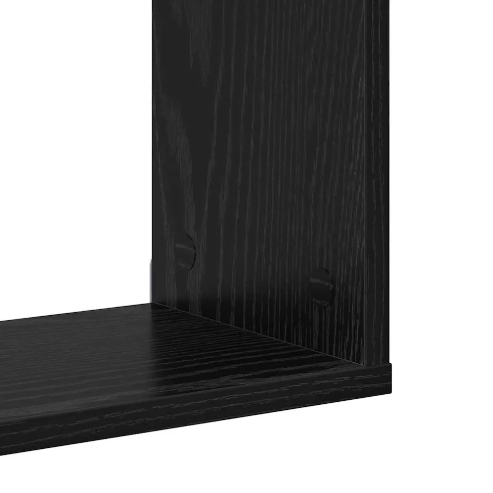 vidaXL Wandplank Muurmontage Zwart Bewerkt hout