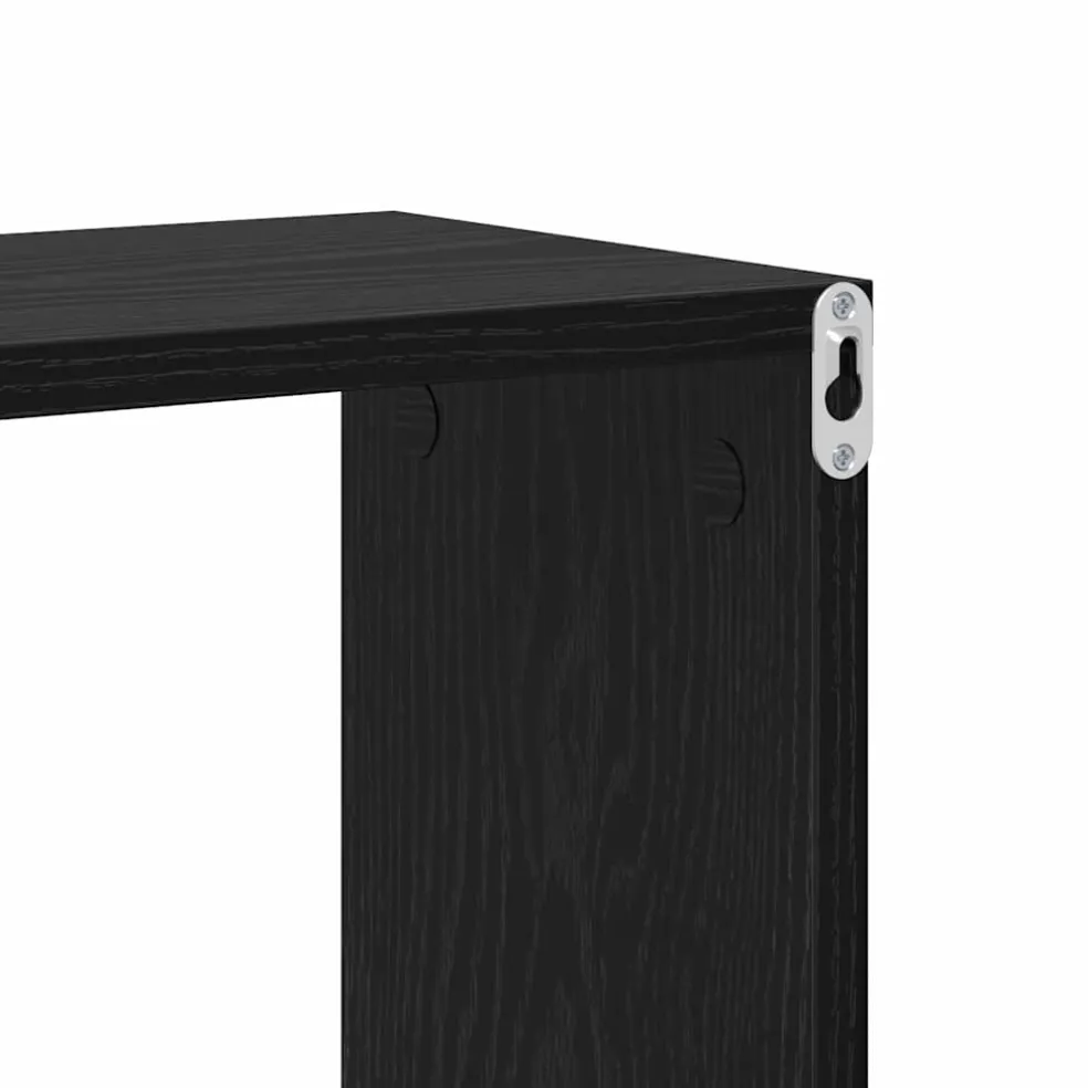 vidaXL Wandplank Muurmontage Zwart Bewerkt hout